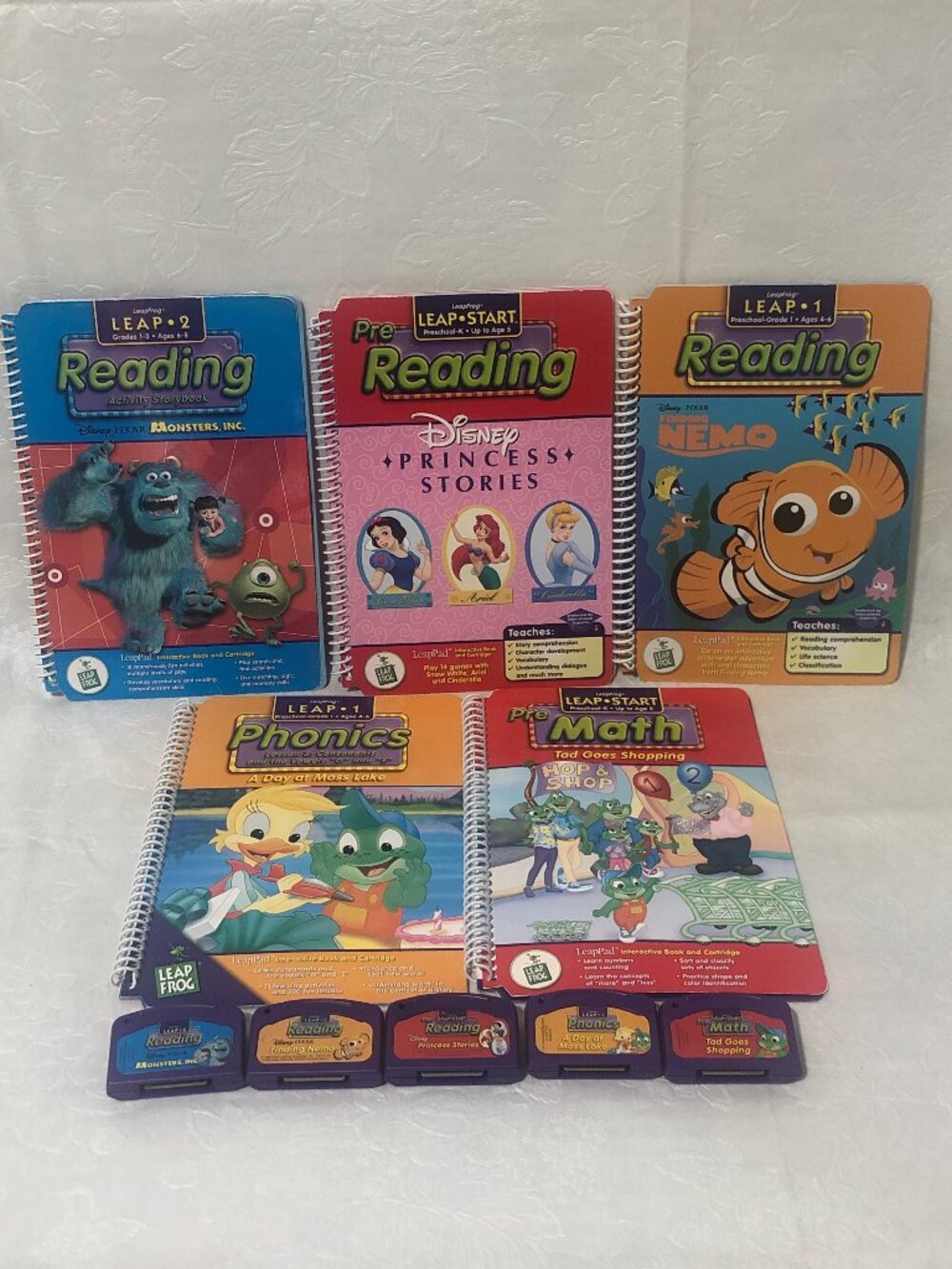 Leapfrog Leap start 1-2 Reading, phonics, and math Disney Lot of 5